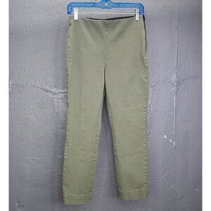 Everlane Side-Zip Pants Women’s 6 Stretch Cotton Olive Green Crop Twee